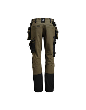 JM2391 Jobman Craftsman Trouser 4-Way Stretch - Olive Green/Black