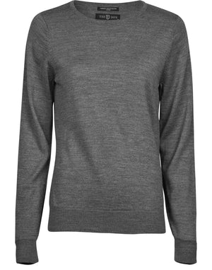 Ladies' Crew Neck Sweater - Grey Melange