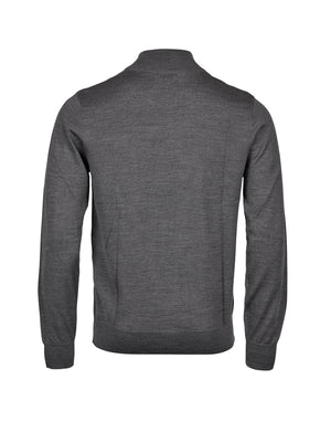 Mens Half Zip - Grey Melange