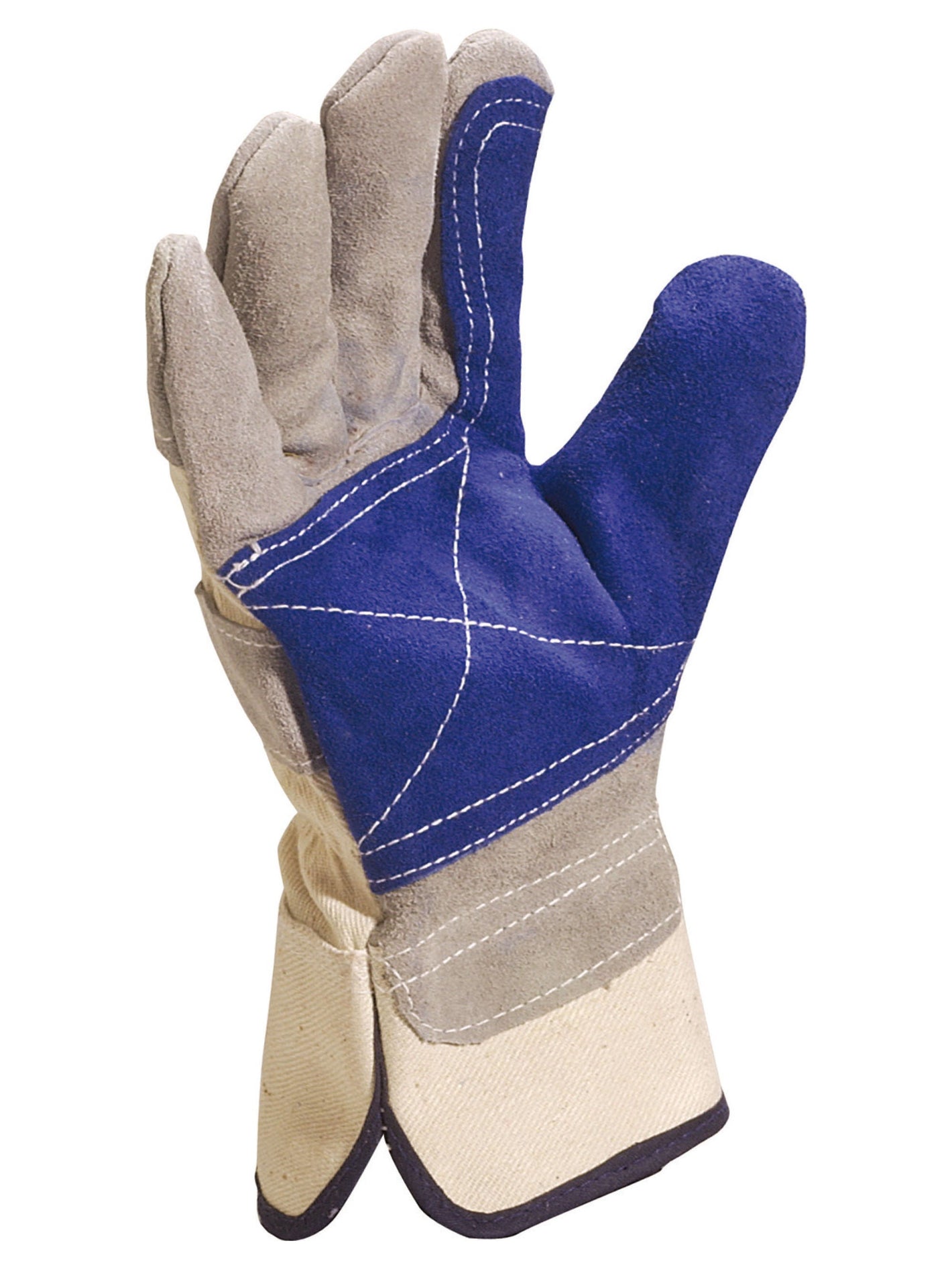 DS202RP Cowhide Split Leather Gloves - Blue/Grey-Pair