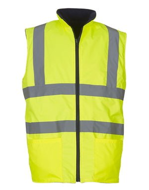 HV008F Reversible Fleece Vest - Hi Vis Yellow