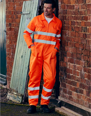 HV058 Hi Vis Polycotton Coverall - Orange