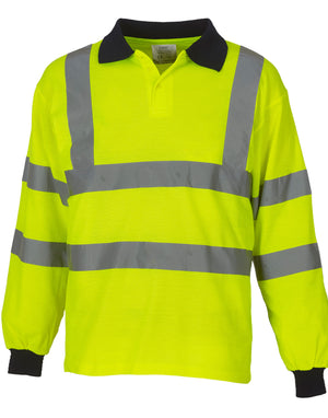 HVJ310 Hi Vis Long Sleeve Polo Shirt - Yellow