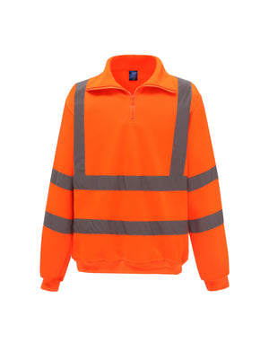 HVK06 1/4 Zip Sweatshirt - Hi Vis Orange