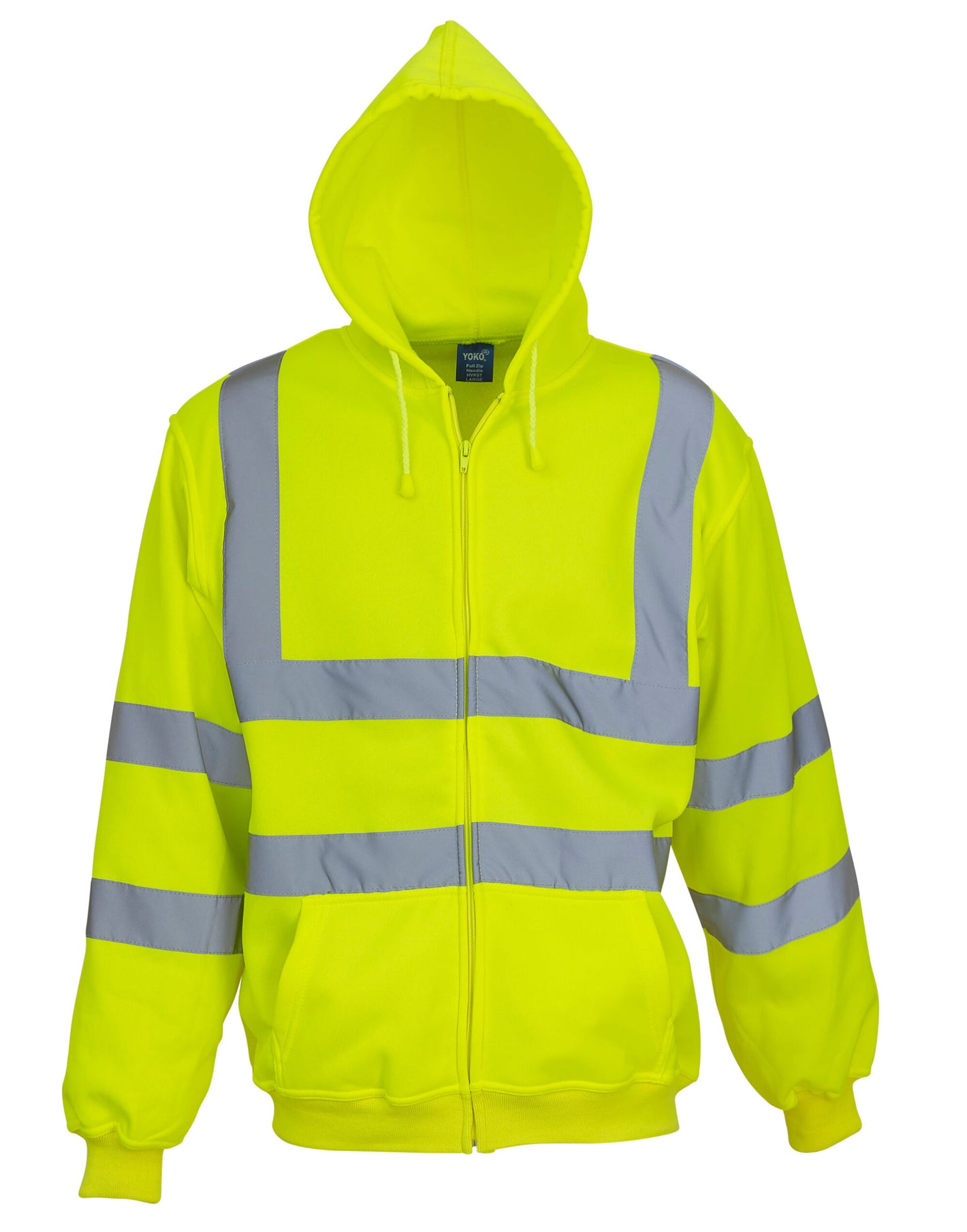 HVK07 Hi Vis Zipped Hoodie - Yellow