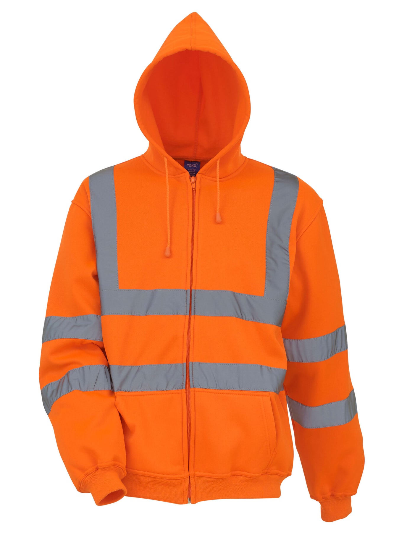 HVK07 Hi Vis Zipped Hoodie - Orange