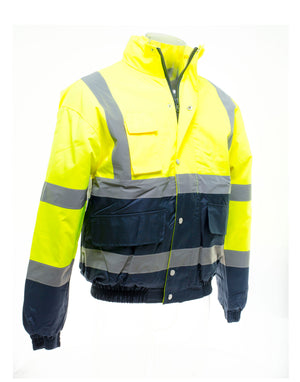 HVP218 Hi Vis 2 Tone Bomber Jacket -  Yellow/Navy