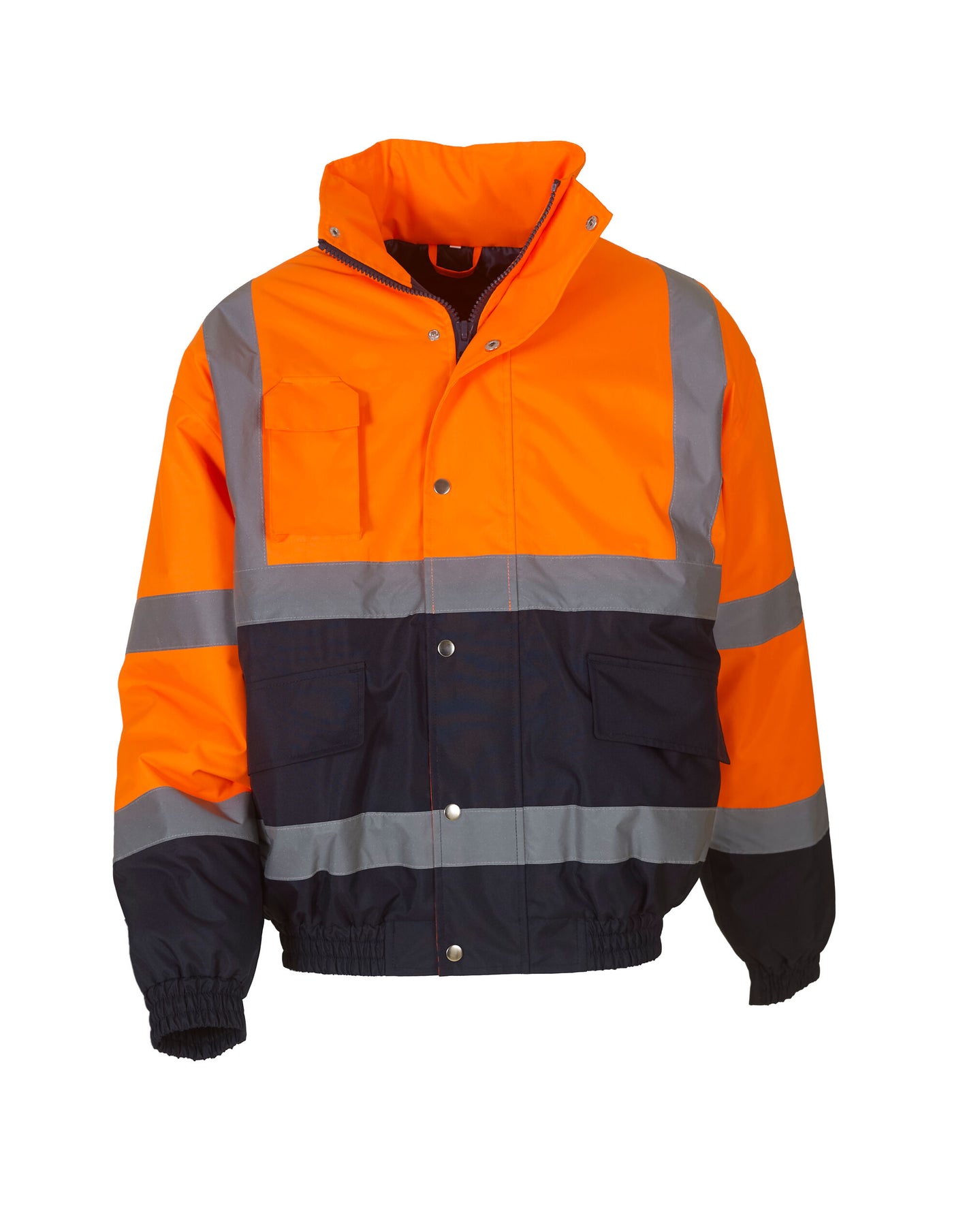 HVP218 Hi Vis 2 Tone Bomber Jacket - Orange/Navy