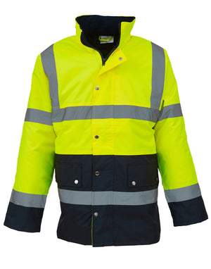 HVP302 Two Tone Motorway Jacket -  Hi Vis Yellow/Navy