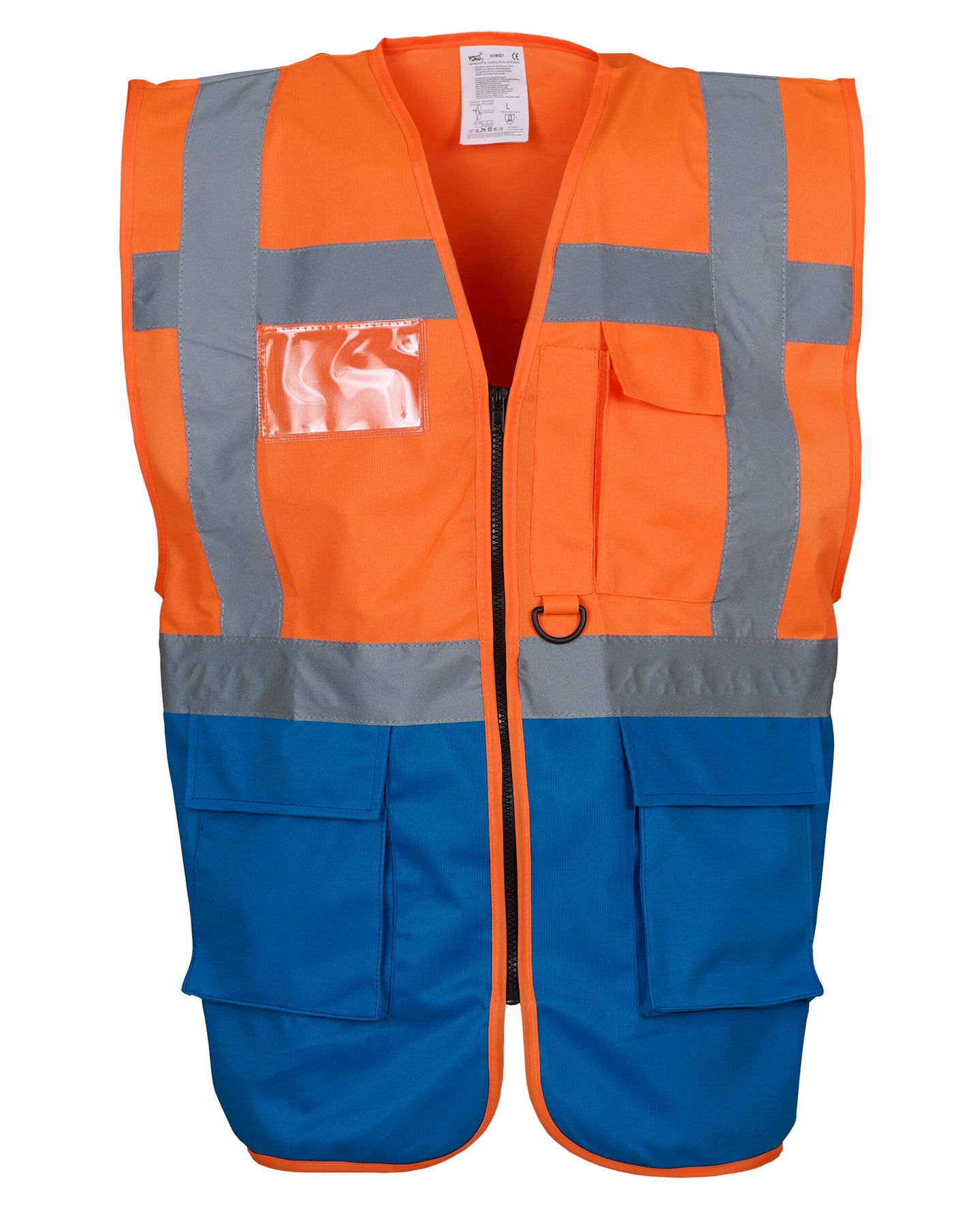 HVW801 Executive Hi-Vis Vest - Hi Vis Orange/Royal