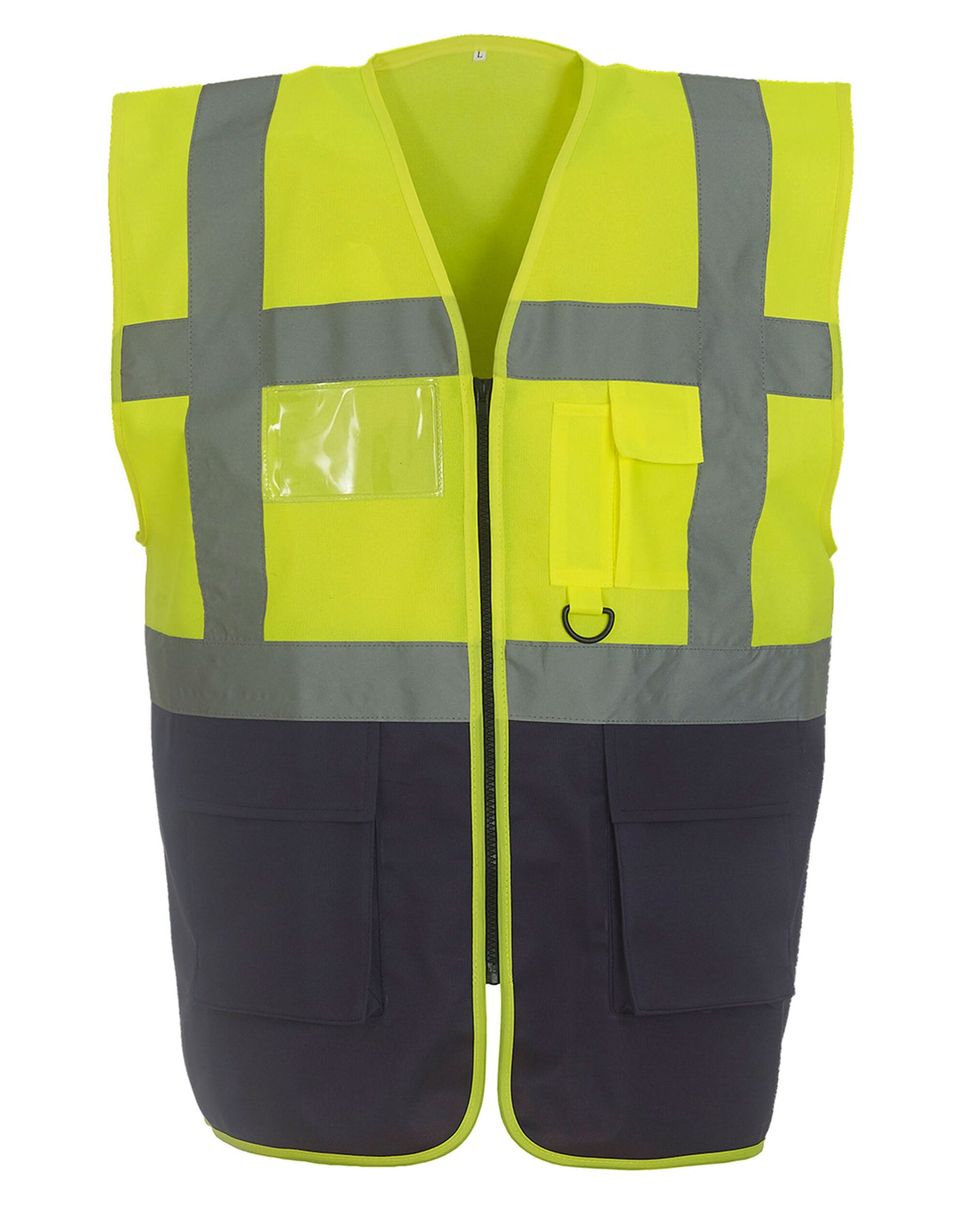 HVW801 Executive Hi-Vis Vest -  Hi Vis Yellow/Navy