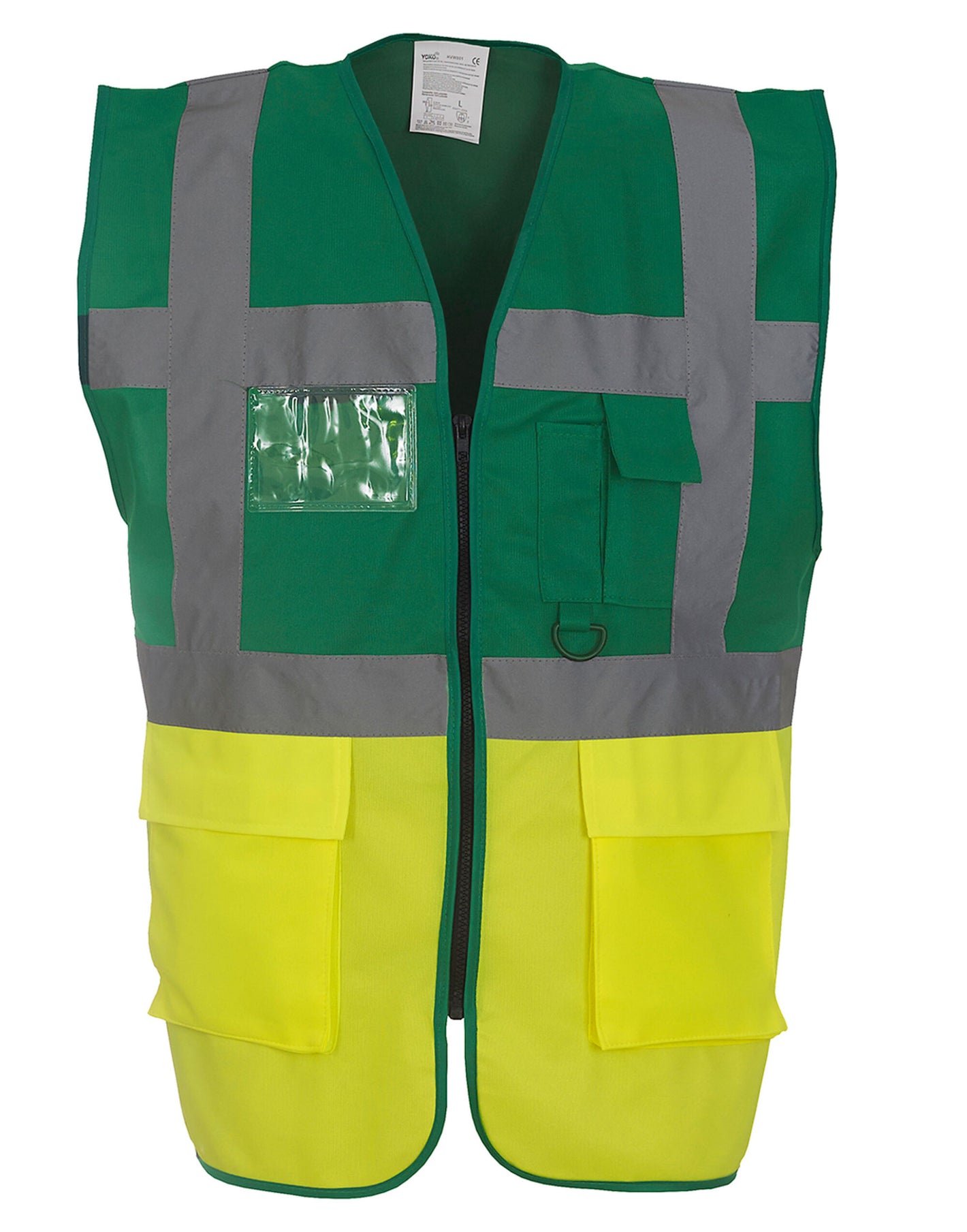 HVW801 Hi Vis Executive Hi-Vis Vest -  Green/Hi Vis Yellow