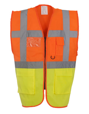 HVW801 Executive Hi-Vis Vest - Orange/Hi Vis Yellow