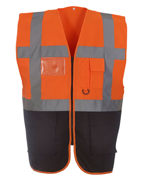 HVW801 Executive Hi-Vis Vest - Orange/Black