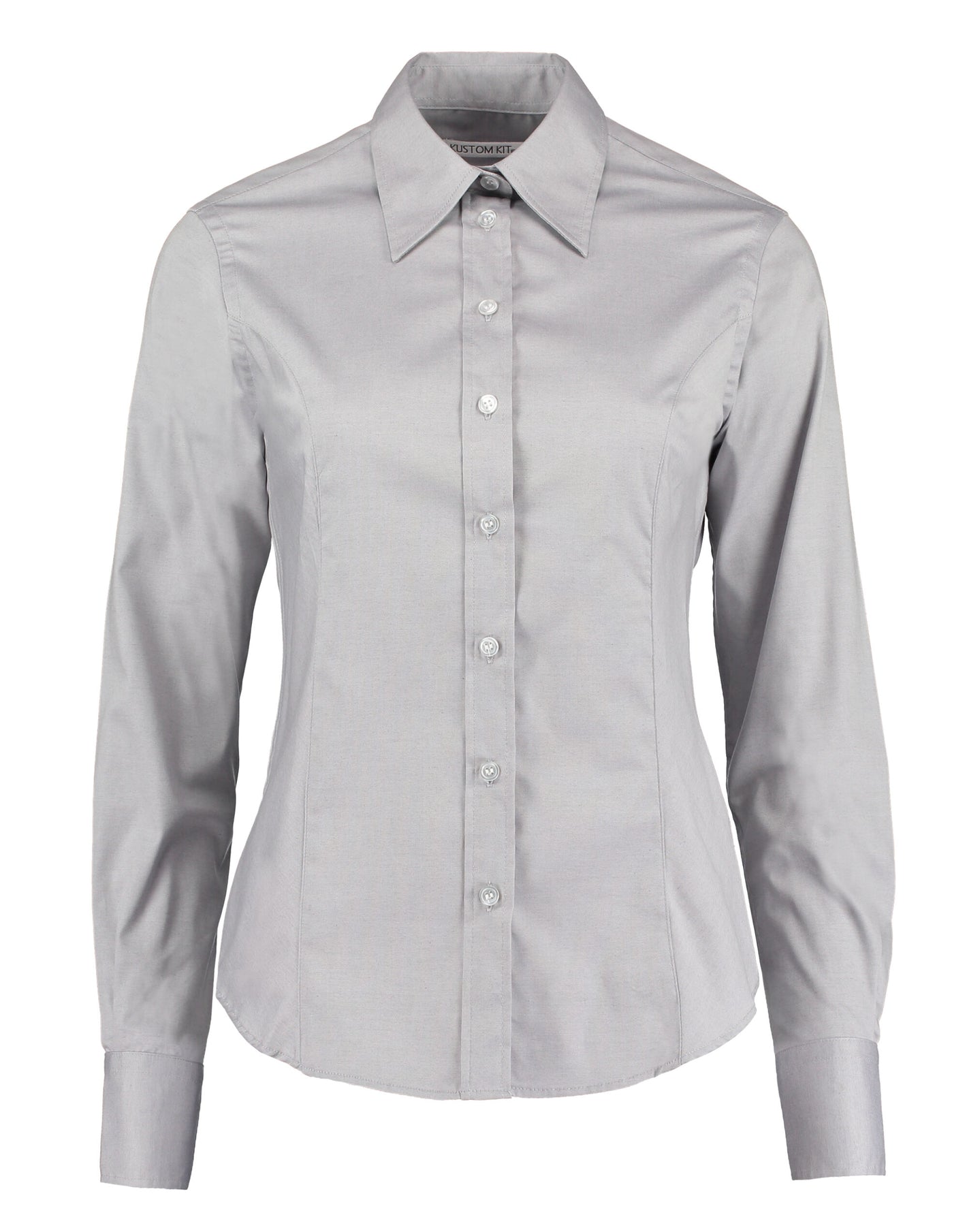 KK702 Tailored Fit Long Sleeve Premium Oxford Shirt - Silver Grey