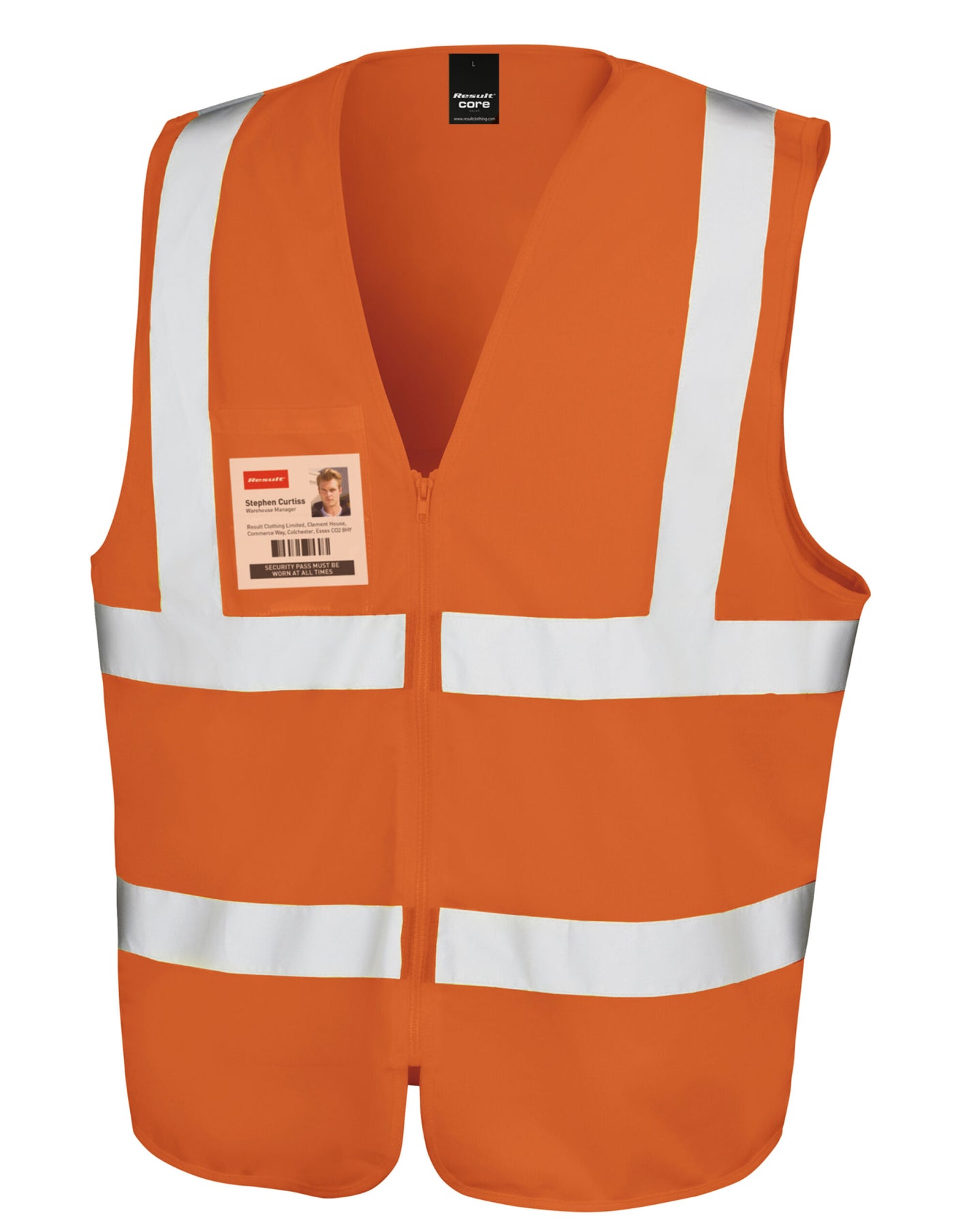 R202X Zip ID Safety Tabard - Hi Vis Orange