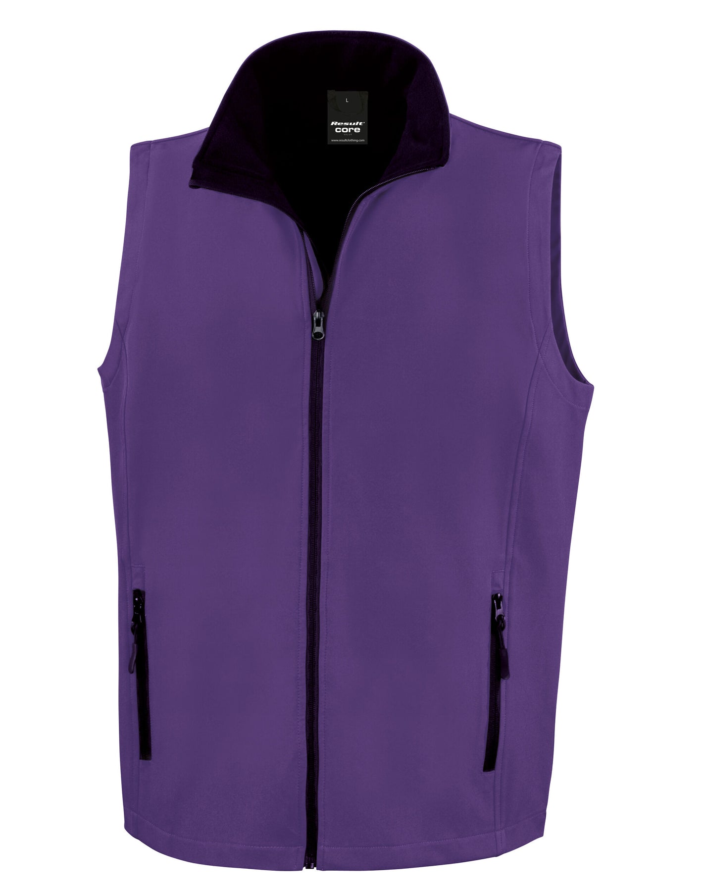 R232M Men's Printable Softshell Bodywarmer - Purple/Black