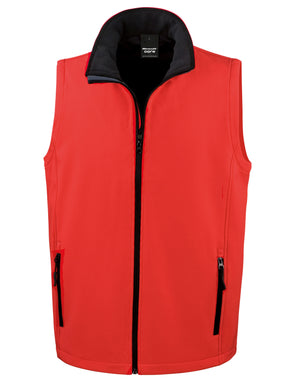 R232M Men's Printable Softshell Bodywarmer - Red/Black