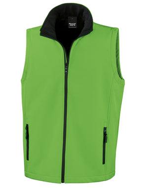 R232M Men's Printable Softshell Bodywarmer - Vivid Green/Black