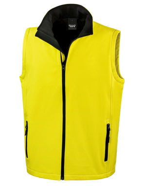 R232M Men's Printable Softshell Bodywarmer - Yellow/Black