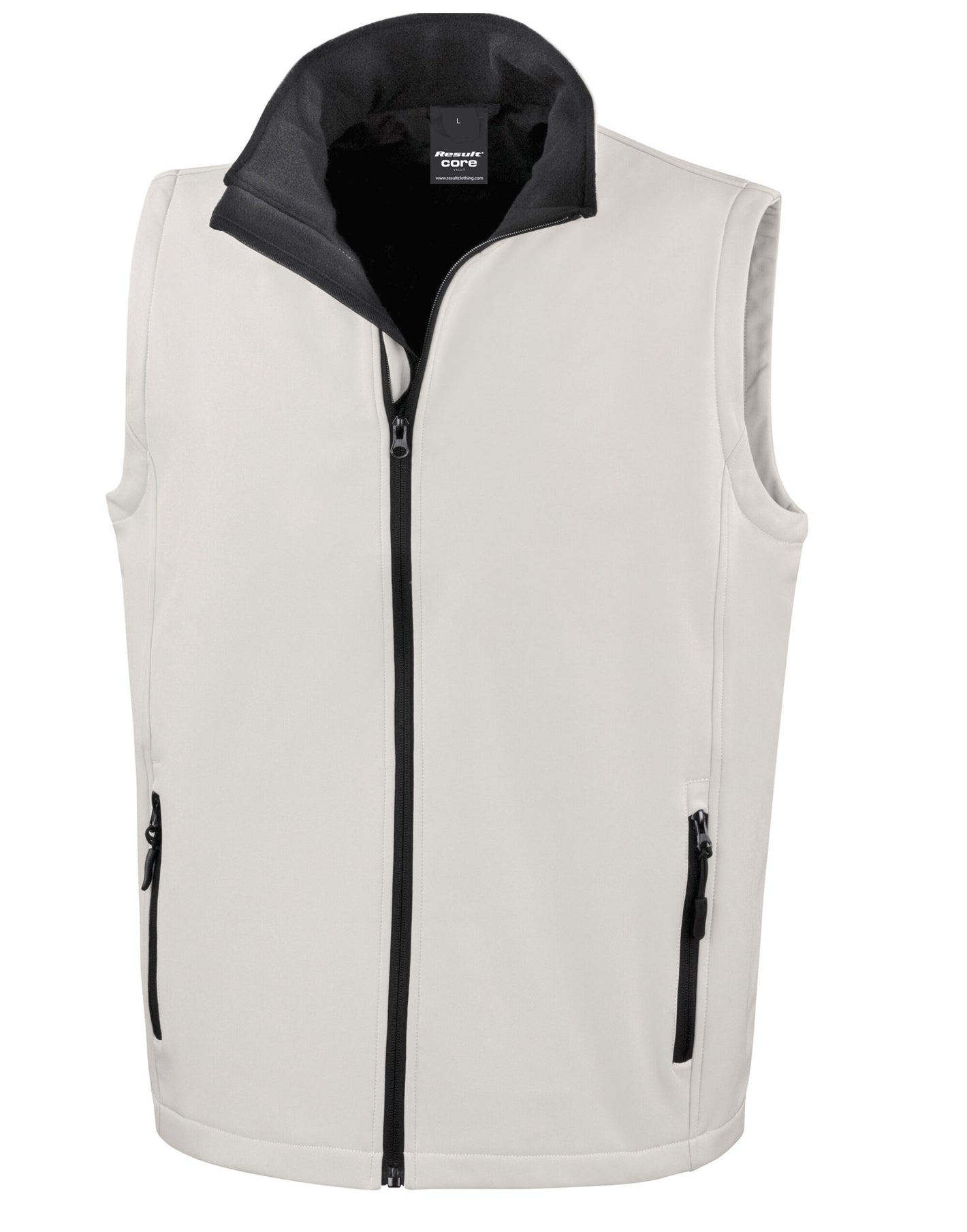 R232M Men's Printable Softshell Bodywarmer - White/Black