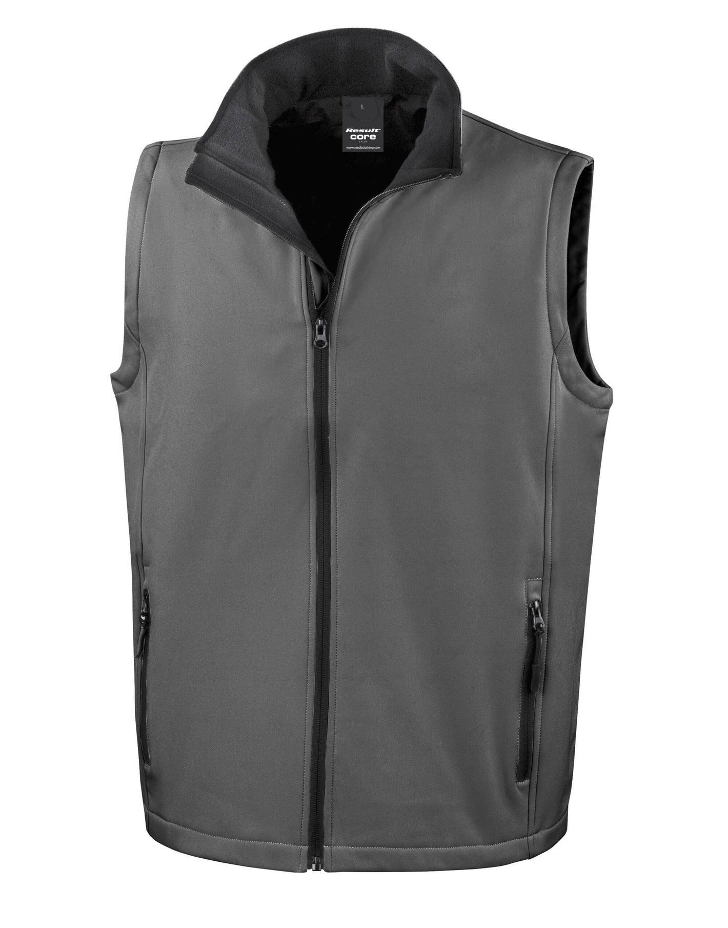 R232M Men's Printable Softshell Bodywarmer - Charcoal/Black