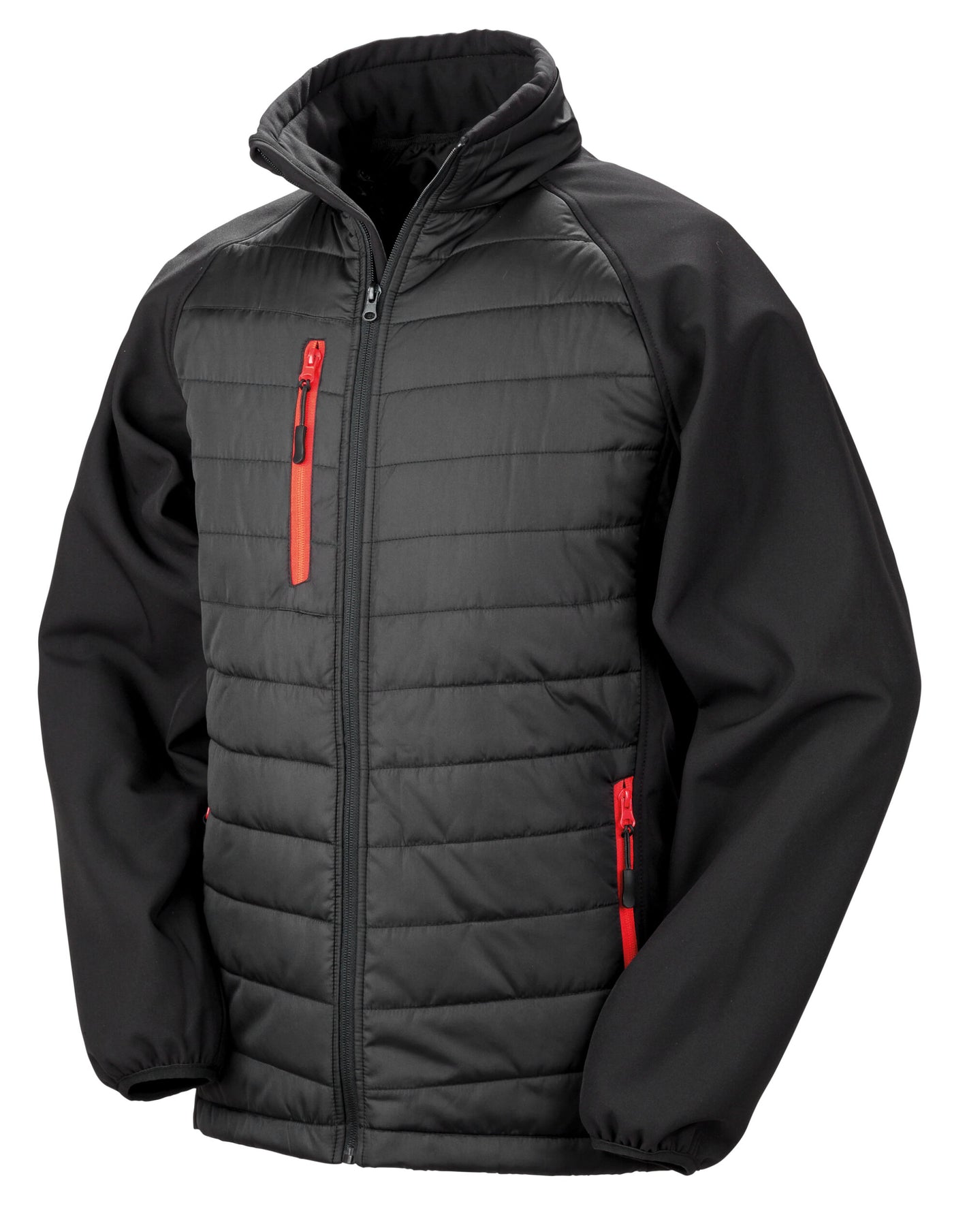 R237X Compass Padded Softshell Jacket - Black/Red