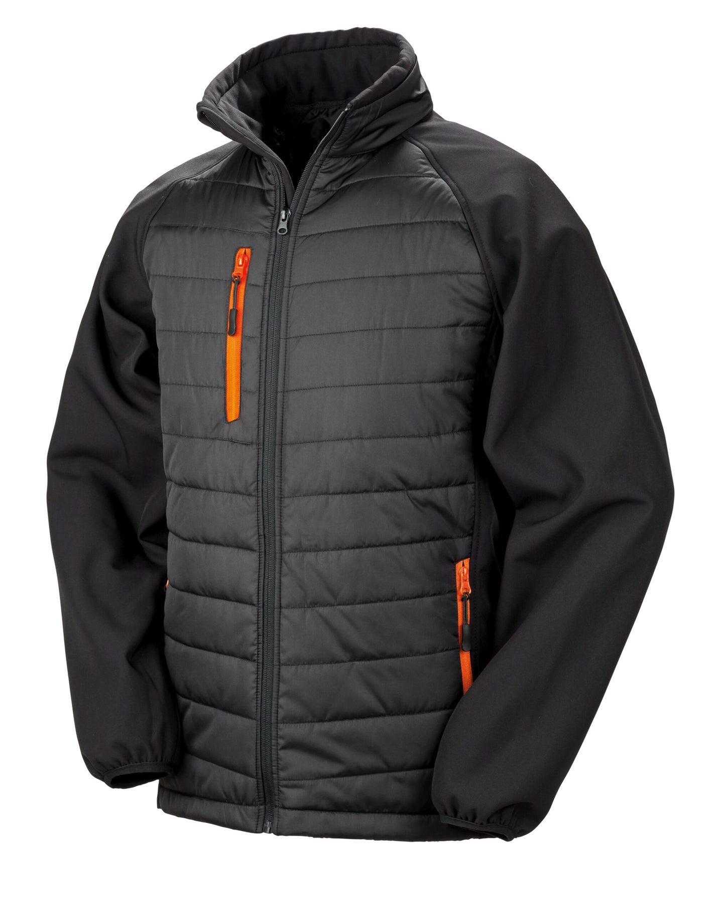 R237X Compass Padded Softshell Jacket - Black/Orange