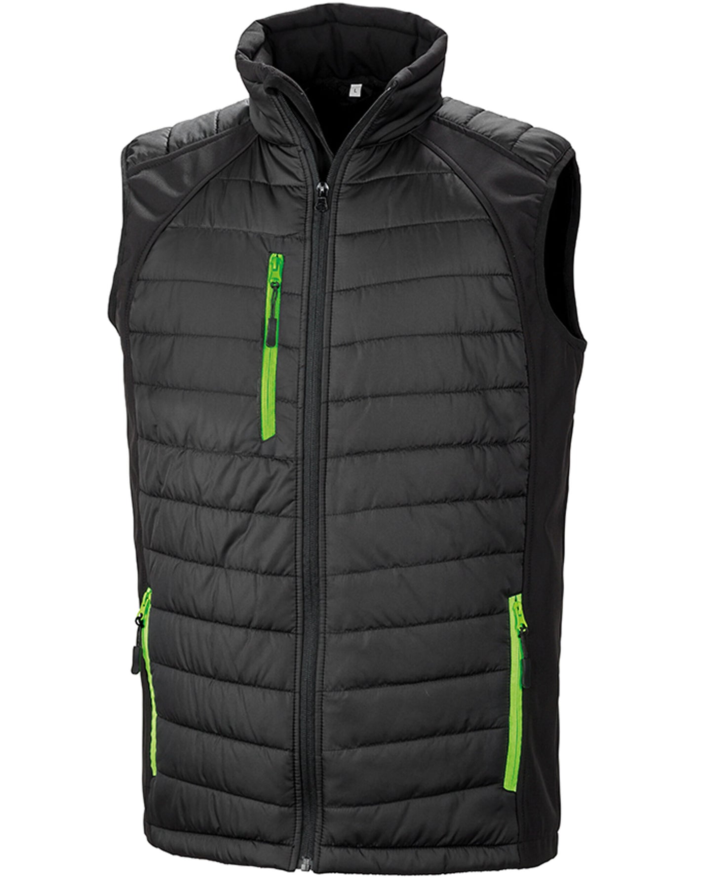 R238X Compass Pad Softshell Gilet - Black/Lime Green