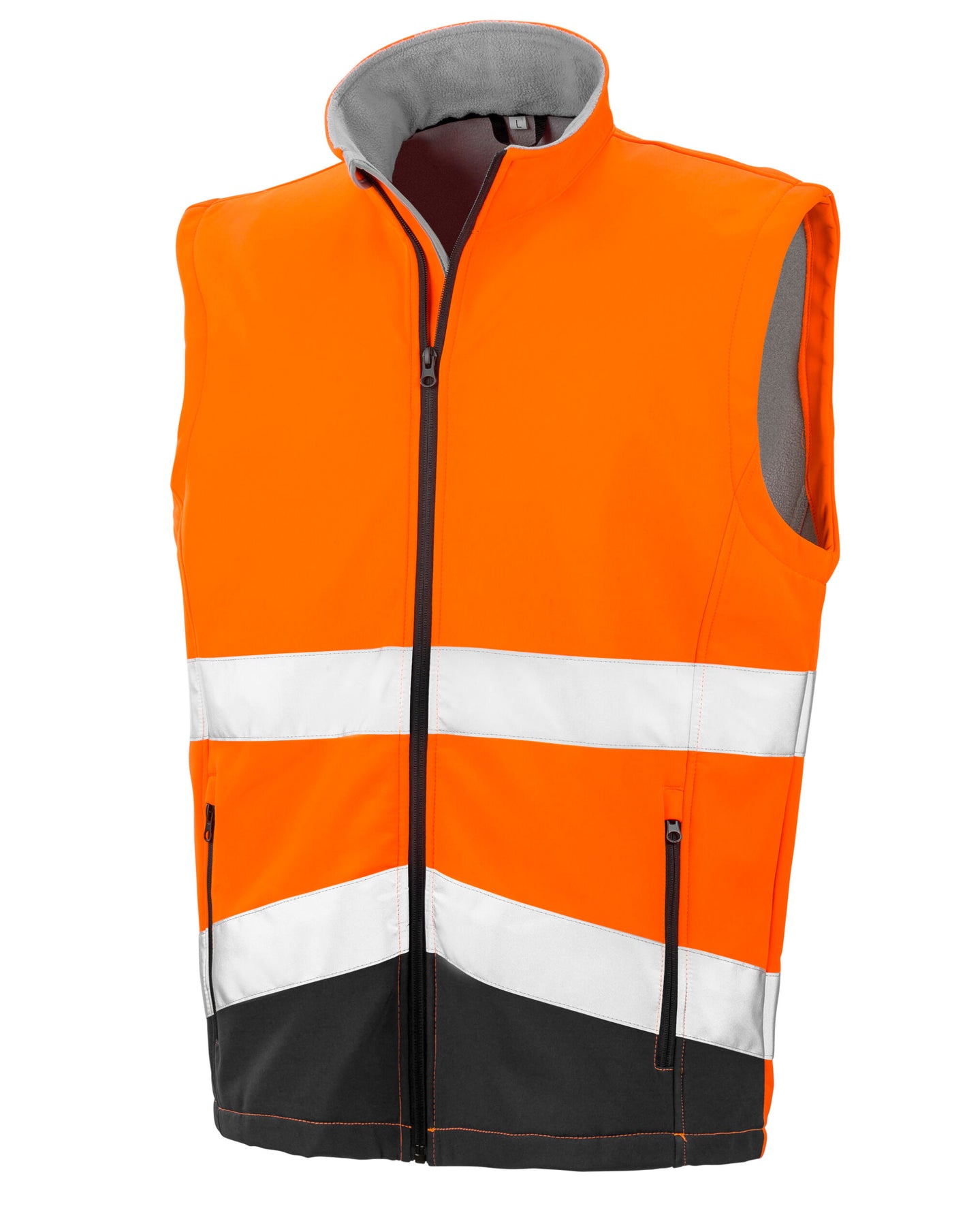 R451X Printable Safety Softshell Gilet - Fluorescent Orange/Black