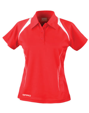 S177F Spiro Ladies Team Spirit Polo Shirt - Red/White