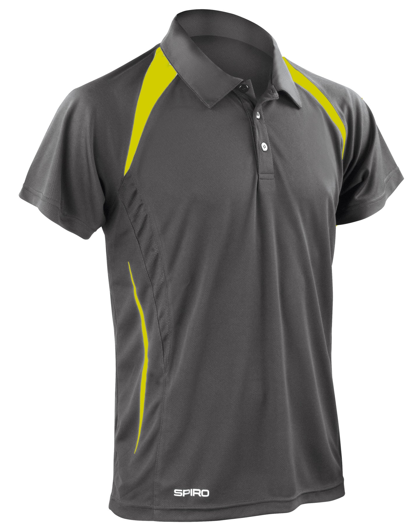 S177M Spiro Mens Team Spirit Polo Shirt - Grey/Lime