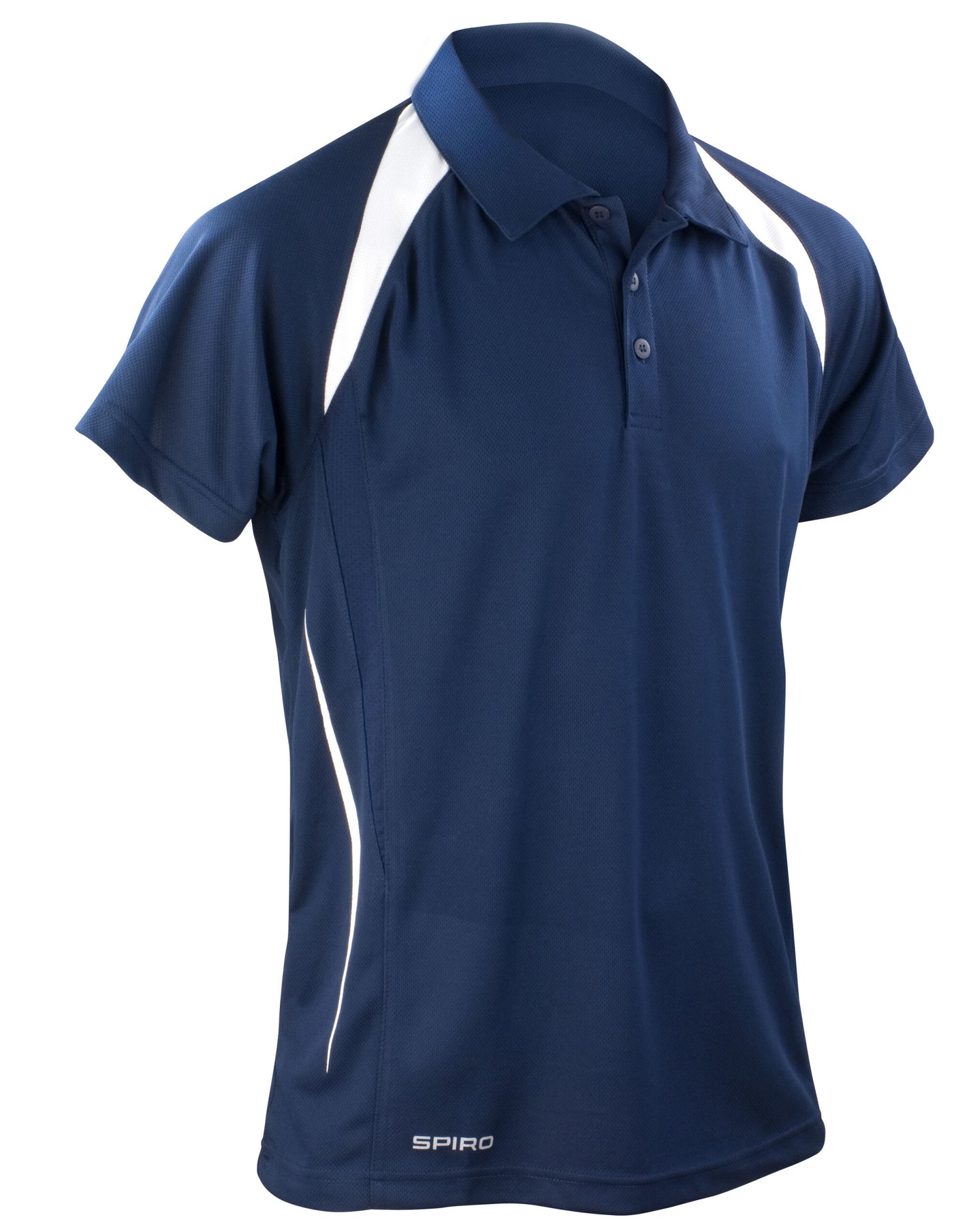 S177M Spiro Mens Team Spirit Polo Shirt - Navy/White