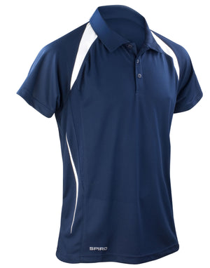 S177M Spiro Mens Team Spirit Polo Shirt - Navy/White