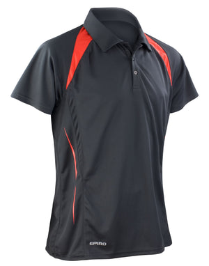 S177M Spiro Mens Team Spirit Polo Shirt - Black/Red