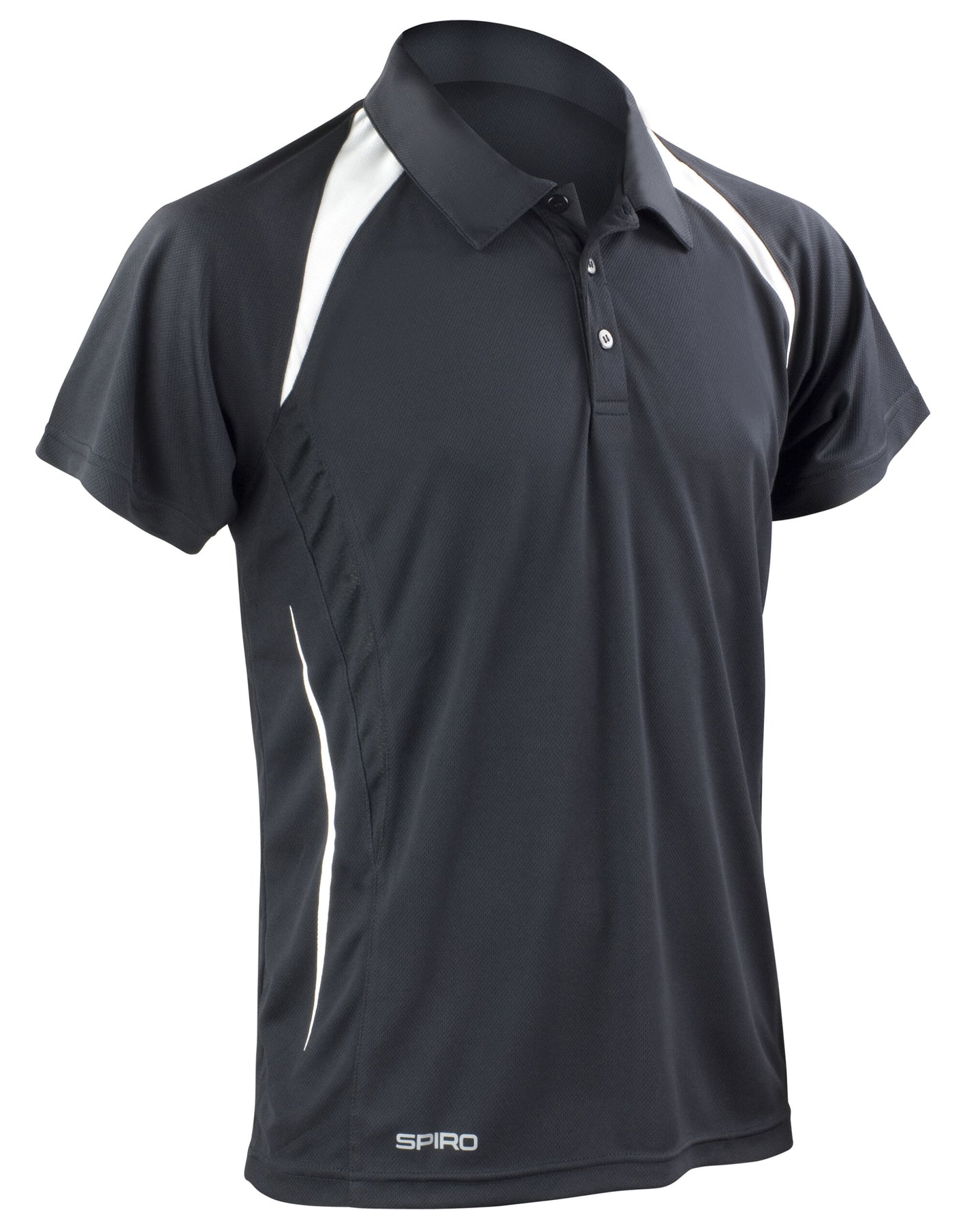 S177M Spiro Mens Team Spirit Polo Shirt - Black/White