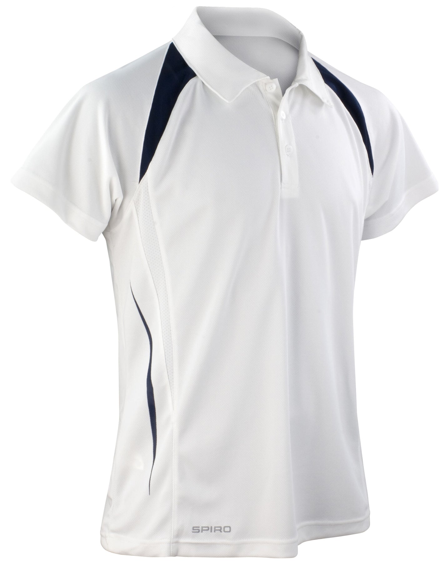 S177M Spiro Mens Team Spirit Polo Shirt - White/Navy