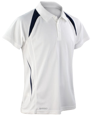 S177M Spiro Mens Team Spirit Polo Shirt - White/Navy