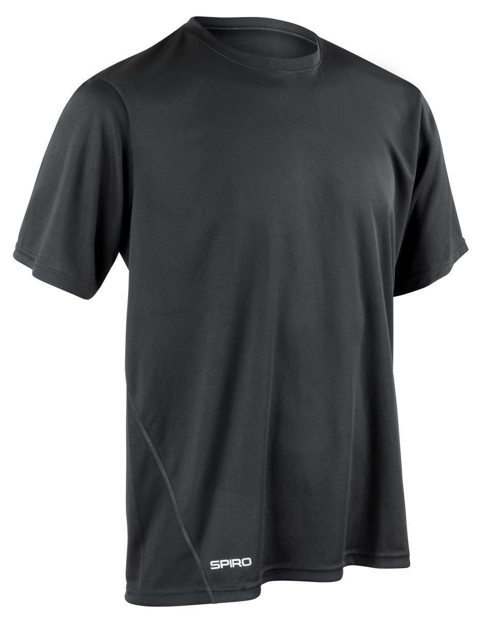 S253M Spiro Mens Quick Dry S/Sleeve T-Shirt - Black