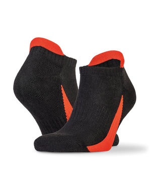 S293X Spiro 3-Pack Mixed Sneaker Sport Sock - Black/Red