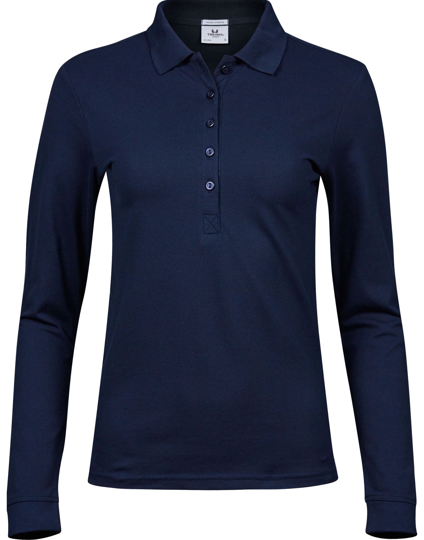 Ladies' Luxury Long Sleeve Stretch Polo - Navy