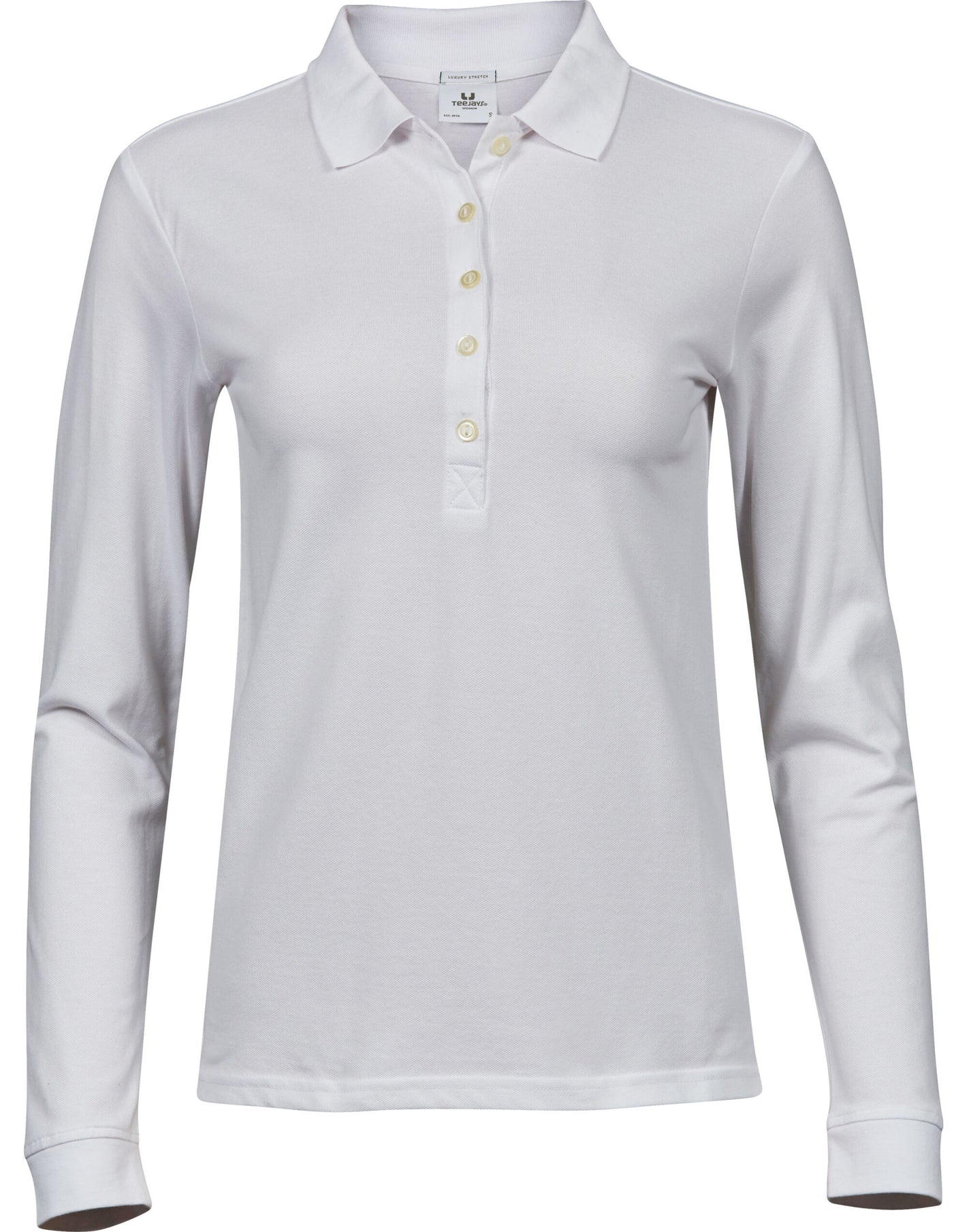 Ladies' Luxury Long Sleeve Stretch Polo - White