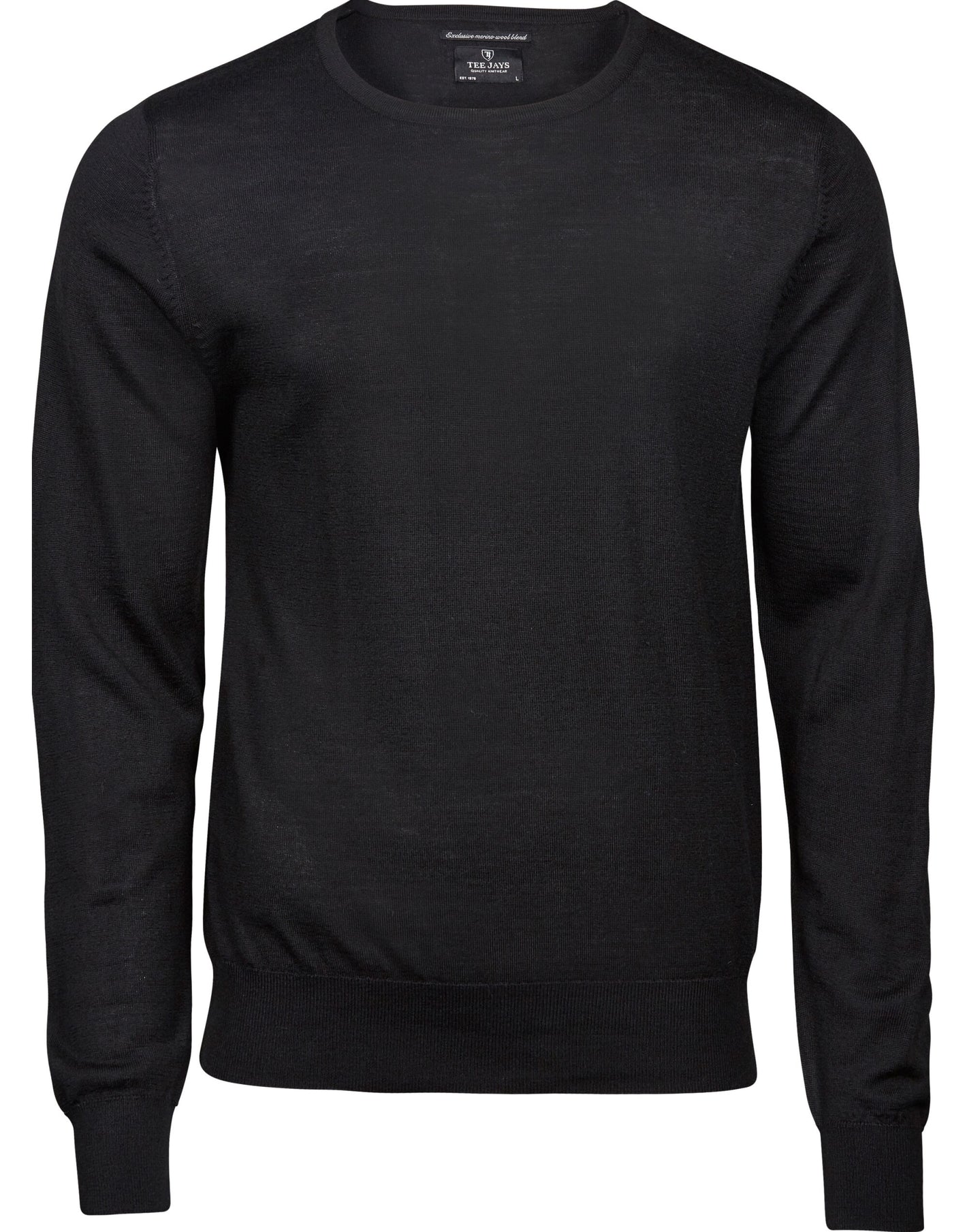 TJ6000 Men's Crew Neck Knitted Sweater - Black