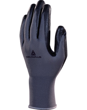 VE722 Polyester Knitted Gloves Nitrile Foam Palm - Grey/Black-Pair