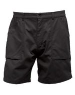 Regatta TRJ332 Action Work Shorts in black with multiple pockets, ideal for tradespeople