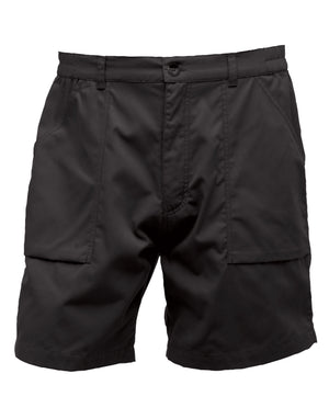 Regatta TRJ332 Action Work Shorts in black with multiple pockets, ideal for tradespeople