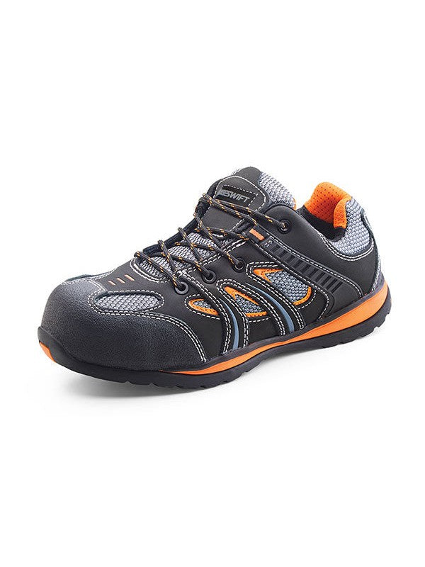 Beeswift CF19 Black/Orange Action Safety Trainers Non Metallic