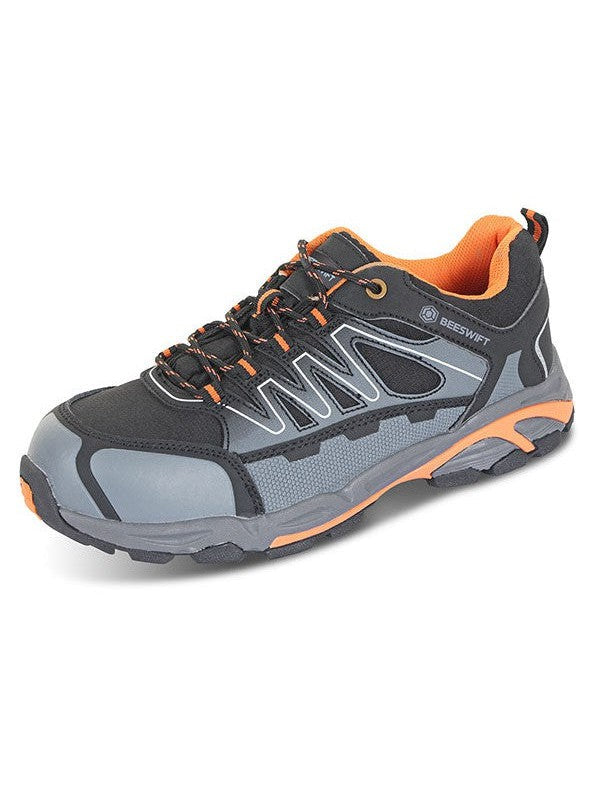 Beeswift CF29 Black/Orange/Grey Safety Trainers S3 Composite