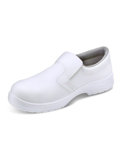 CF832 White Micro Fibre Safety Slip On