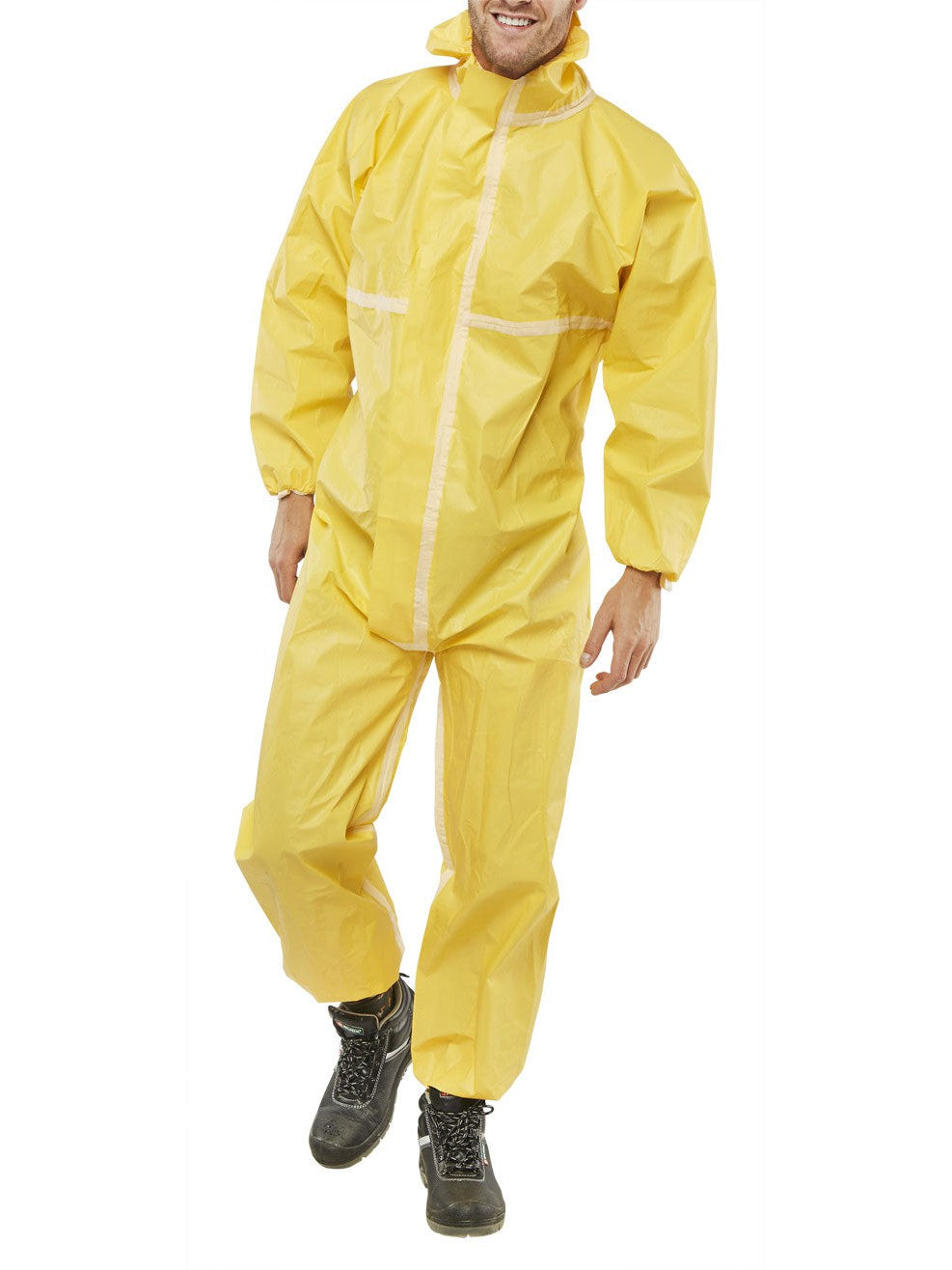 Coc40Y Yellow Disposable Coverall Microporous Type 3/4/5/6